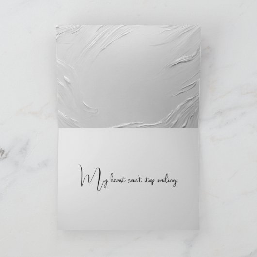 Glimlachend dank je hart bedankkaart (Binnen)