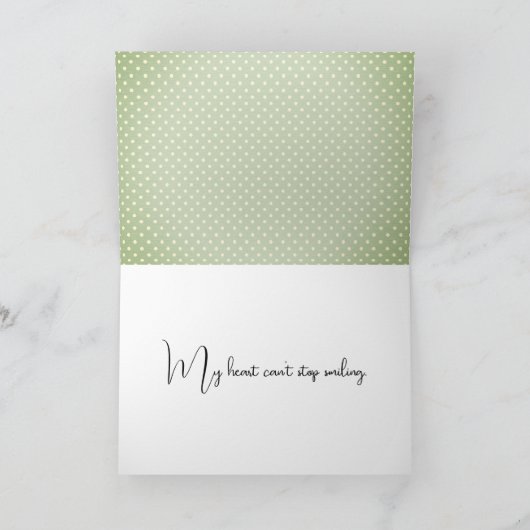 Glimlachend Dank je hart op roze Bedankkaart (Binnen)