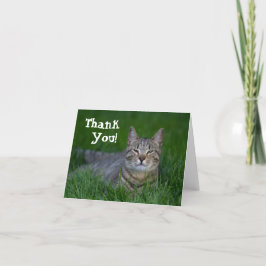 Glimlachend de Kat van de Gestreepte kat dank u Bedankkaart