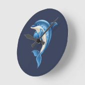 Glimlachend dolfijnenkussen ronde klok (Hoek)