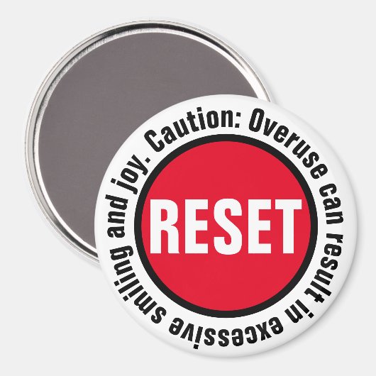 Glimlachend Druk op de Reset Button Magneet (Voorkant / Achterkant)