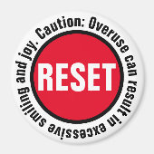Glimlachend Druk op de Reset Button Magneet (Voorkant)