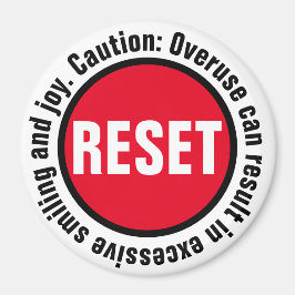 Glimlachend Druk op de Reset Button Magneet