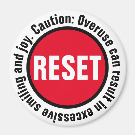 Glimlachend Druk op de Reset Button Magneet (Voorkant)