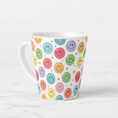 Glimlachend Emoji Patroon Latte Mok (Linkerhoek)