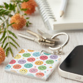 Glimlachend Emoji Patroon Sleutelhanger (Voorkant Rechts)