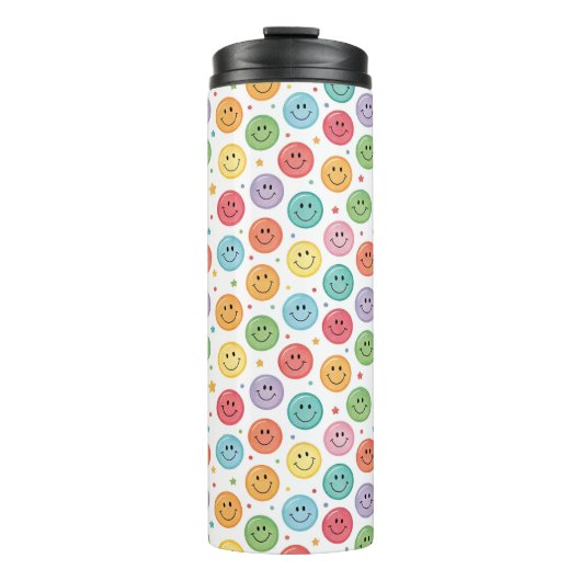 Glimlachend Emoji Patroon Thermosbeker (Voorkant)