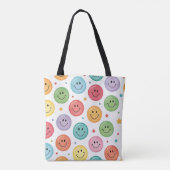 Glimlachend Emoji Patroon Tote Bag (Achterkant)