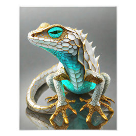 Glimlachend Gecko Island TUATARA MOTU LEMURIA Foto Afdruk