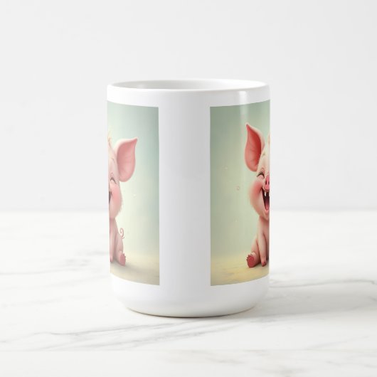 Glimlachend Gezicht Baby Varken Mok Cup (Center)