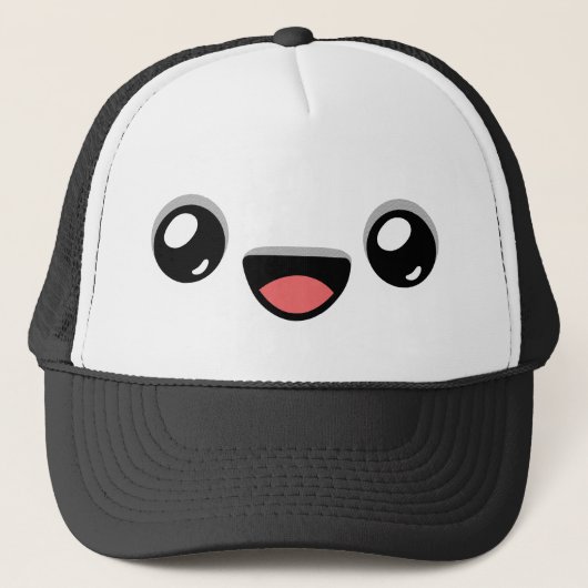 Glimlachend Gezicht - Happy Jump Trucker Pet (Voorkant)