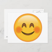 Glimlachend Gezicht met Gebloste Cheeks - Emoji Briefkaart (Voorkant / Achterkant)