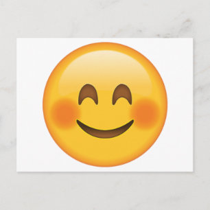 Glimlachend Gezicht met Gebloste Cheeks - Emoji Briefkaart