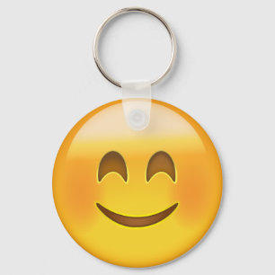 glimlachend gezicht met glimlachende ogen emoji sleutelhanger