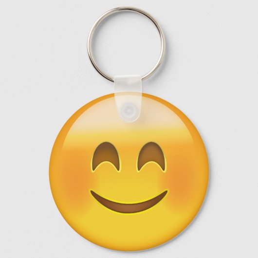 glimlachend gezicht met glimlachende ogen emoji sleutelhanger (Voorkant)