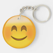 glimlachend gezicht met glimlachende ogen emoji sleutelhanger (Achterkant)