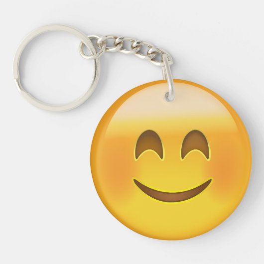 glimlachend gezicht met glimlachende ogen emoji sleutelhanger (Voorkant)