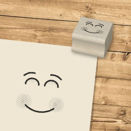 Glimlachend gezicht met glimlachende ogen rubberstempel