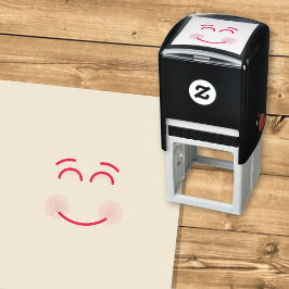 Glimlachend Gezicht met Glimlachende Ogen Zelfinktende Stempel