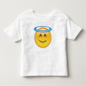glimlachend gezicht met Halo Emoji Kinder Shirts (Voorkant)