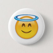 glimlachend gezicht met Halo Emoji Ronde Button 5,7 Cm (Voorkant)