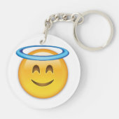 glimlachend gezicht met Halo Emoji Sleutelhanger (Achterkant)