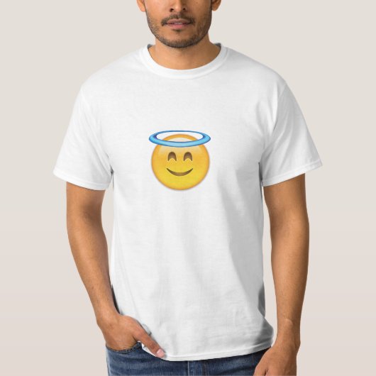 glimlachend gezicht met Halo Emoji T-shirt (Voorkant)