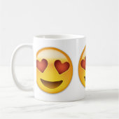 glimlachend gezicht met hartvormende ogen eyes emo koffiemok (Links)