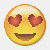 glimlachend gezicht met hartvormende ogen eyes emo magneet (Voorkant)