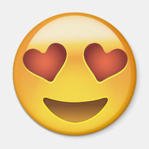 glimlachend gezicht met hartvormende ogen eyes emo magneet