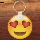 glimlachend gezicht met hartvormende ogen eyes emo sleutelhanger (Voorkant)