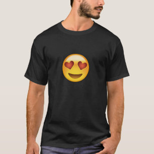 glimlachend gezicht met hartvormende ogen eyes emo t-shirt