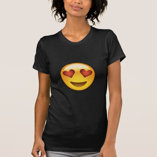 glimlachend gezicht met hartvormende ogen eyes emo t-shirt (Voorkant)