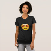 glimlachend gezicht met hartvormende ogen eyes emo t-shirt (Voorkant volledig)