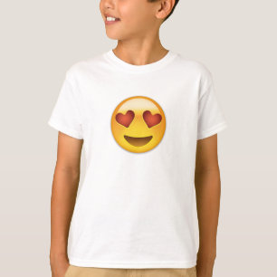 glimlachend gezicht met hartvormende ogen eyes emo t-shirt