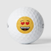 Glimlachend Gezicht met Hartvormige Ogen Golfballen (Voorkant)