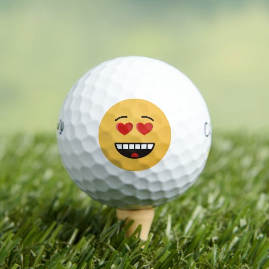 Glimlachend Gezicht met Hartvormige Ogen Golfballen (Insitu Shirt)