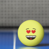 Glimlachend gezicht met hartvormige ogen Ping Pong Pingpongbal (Net)