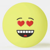 Glimlachend gezicht met hartvormige ogen Ping Pong Pingpongbal (Voorkant)