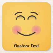 Glimlachend gezicht met lachende ogen Vierkante pa Kartonnen Onderzetters (Voorkant)