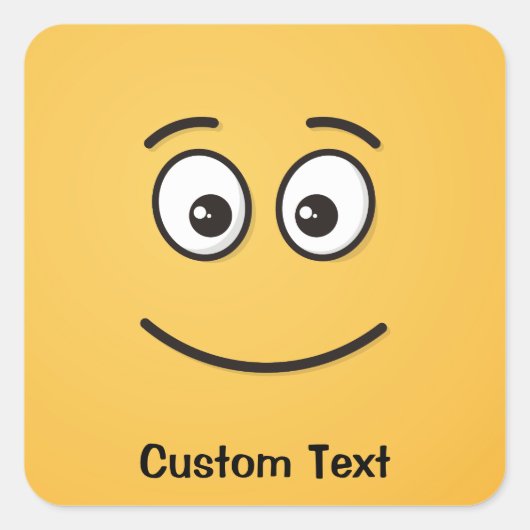 Glimlachend Gezicht met Open Eyes Vierkante Sticke Vierkante Sticker (Voorkant)