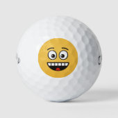 Glimlachend gezicht met open mond golfballen (Voorkant)