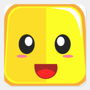 Glimlachend gezicht met Open Mond Grappige Emoji Vierkante Sticker