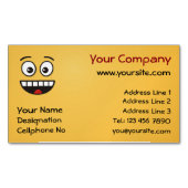 Glimlachend Gezicht met Open Mond Magnetische Bedr Magnetisch Visitekaartje (Voorkant)