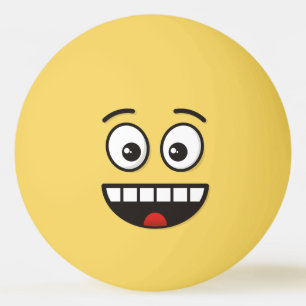 Glimlachend gezicht met open mond Ping-Pong Ball