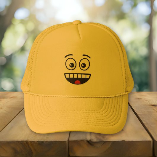 Glimlachend Gezicht met Open Mond Trucker Pet