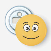 Glimlachend Gezicht met Open Ogen Button Flesopener (Voorkant)