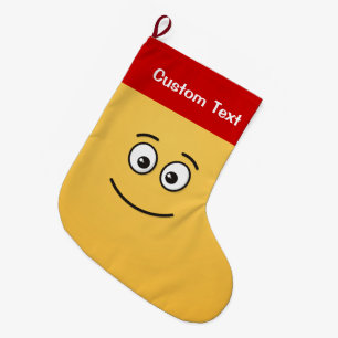 Glimlachend Gezicht Met Open Ogen Kleine Kerstvoor Grote Kerstsok