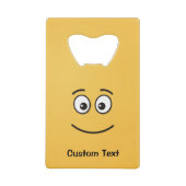 Glimlachend Gezicht Met Open Ogen Krediet Kaart Fl Creditkaart Flessenopener (Voorkant)