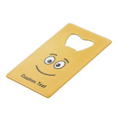 Glimlachend Gezicht Met Open Ogen Krediet Kaart Fl Creditkaart Flessenopener (Voorkant Gekanteld)